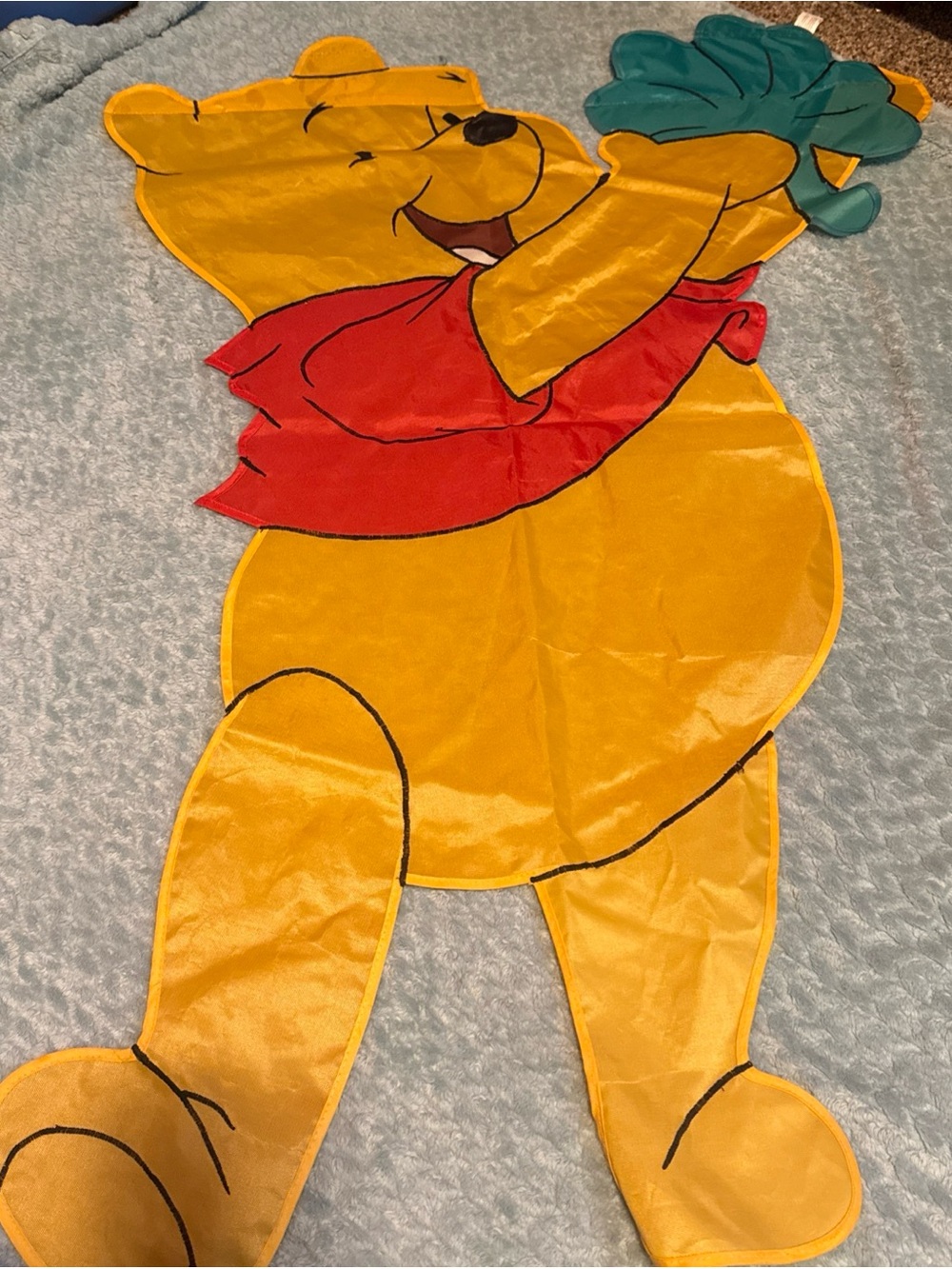 VTG 2000 DISNEY'S Winnie The Pooh Shamrock ST Patrick’s Day House Flag 40”X28”